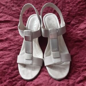 🔥🔥🔥Any 3 pair women's shoes $30! Anne Klein Luna elastic strap wedge sandals
